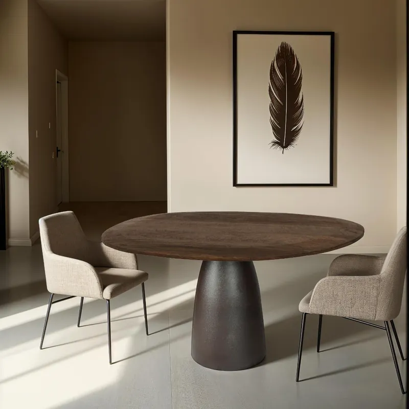 Esstisch Marron 140 x 120 cm Metall Espresso braun Mangoholz Sofort Bestellen