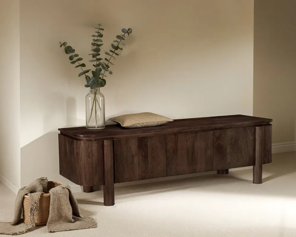TV Möbel Lowboard Salano 170 cm Mangoholz braun Sideboard Kracherpreis