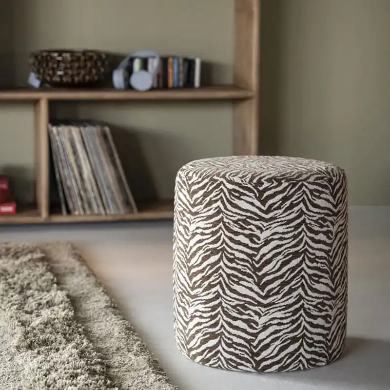 Pouf Tigra Ø 38 cm Muster braun Hocker Sitzhocker Jetzt Kaufen