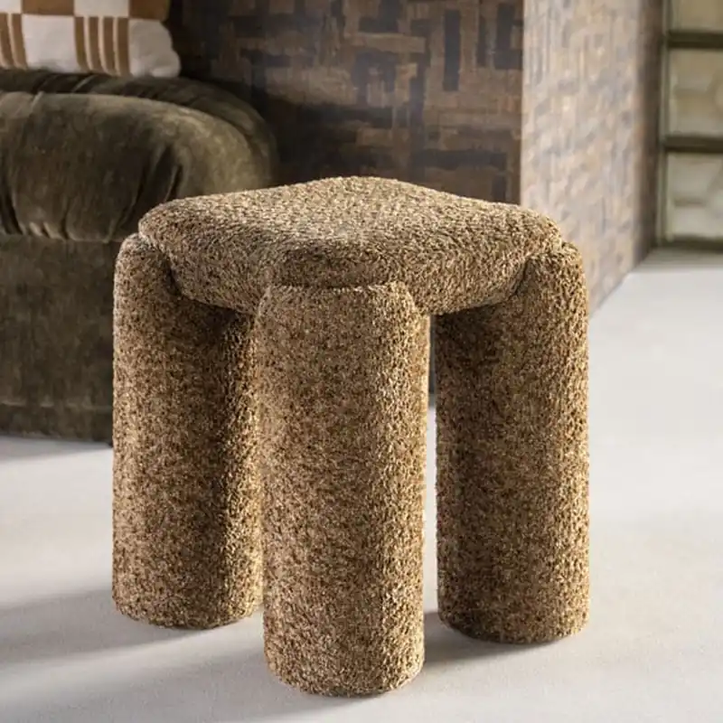Pouf Omla H 47 cm senffarben Hocker Sitzhocker Ausverkauf
