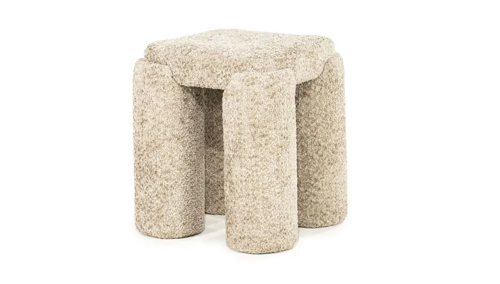 Pouf Omla H 47 cm beige Hocker Sitzhocker Angebot