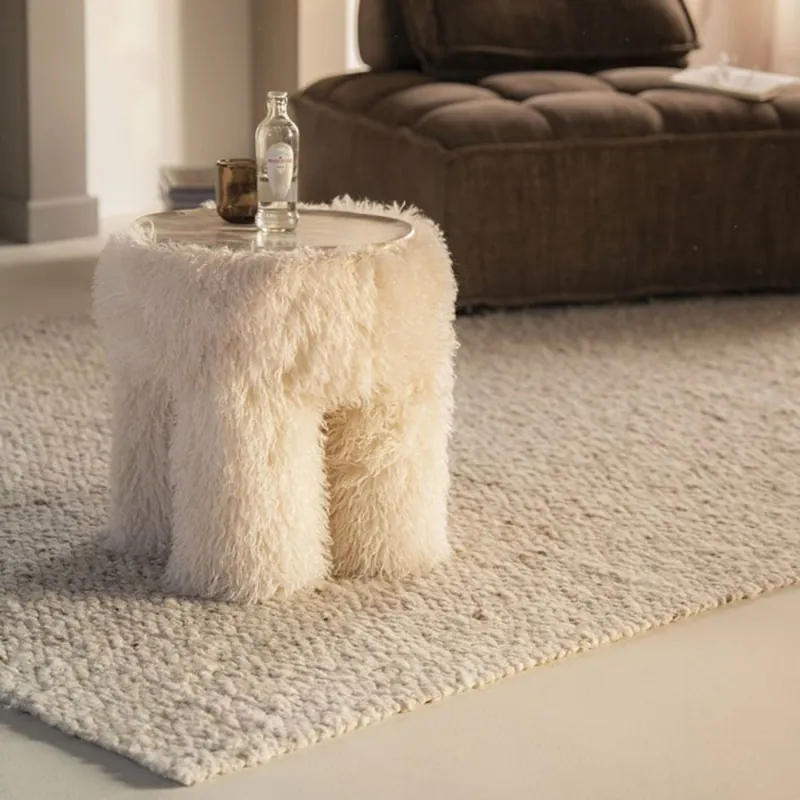 Pouf Doodly Ø 40 cm beige Hocker Sitzhocker Saisonangebot