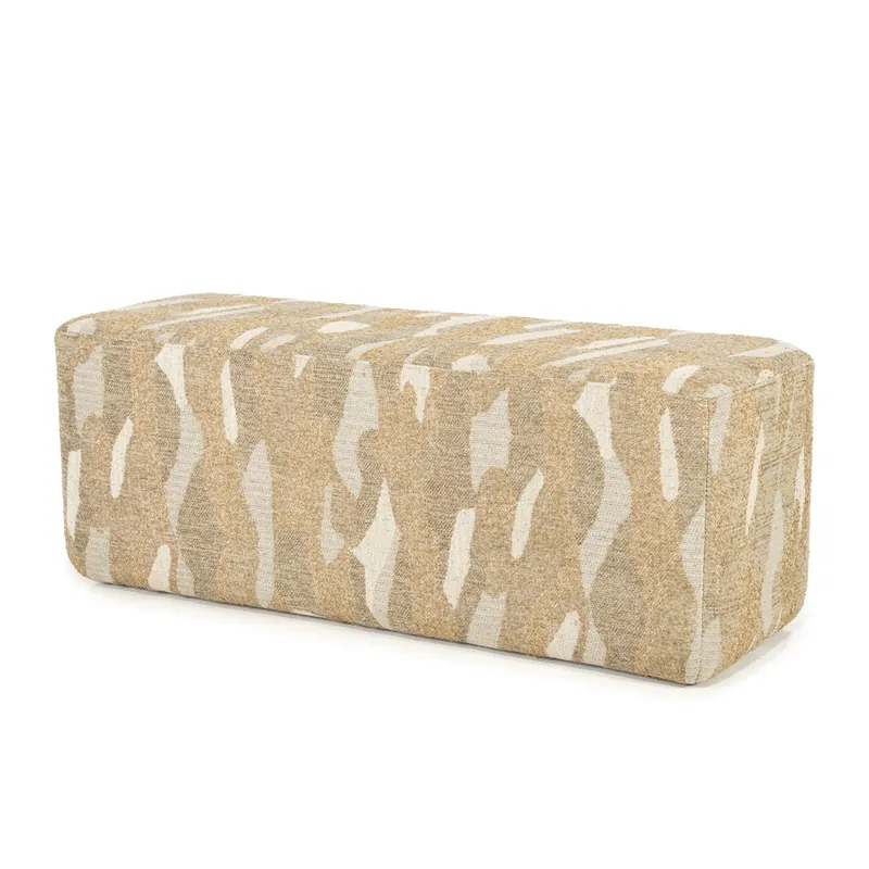 Direkt Vom Hersteller Bank Hocker Rytm 121 cm Stoff taupe mit Muster Sitzbank Sitzpouf