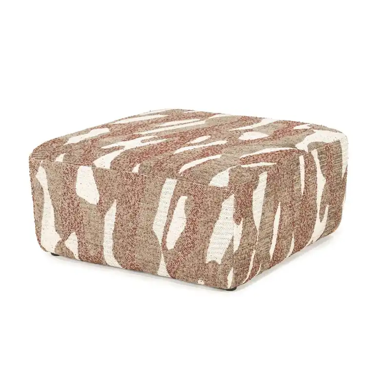 Knallerangebot Sitzpouf Hocker Rytm 70 x 70 cm Stoff rot mit Muster Pouf