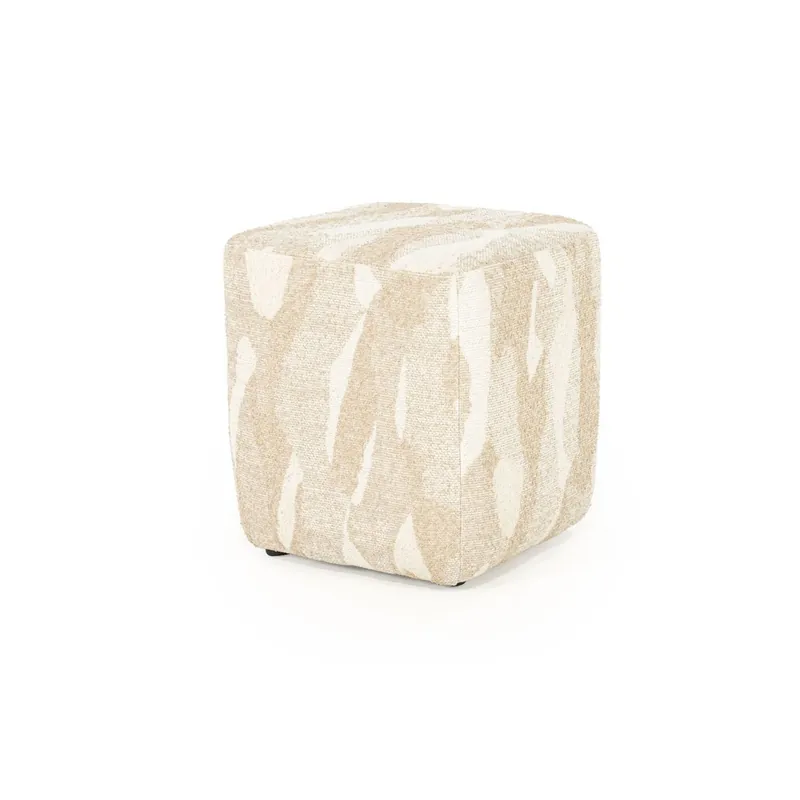 Beliebt Sitzpouf Hocker Rytm 43 x 43 cm Stoff beige mit Muster Pouf