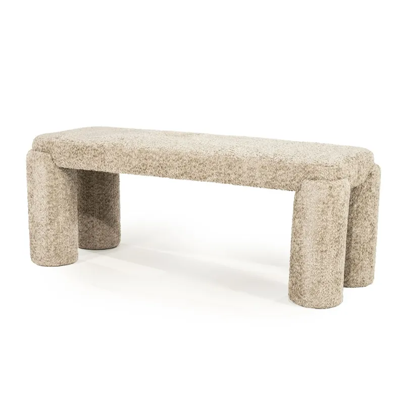 Neu Bank Omla 119 cm Stoff taupe Sitzbank
