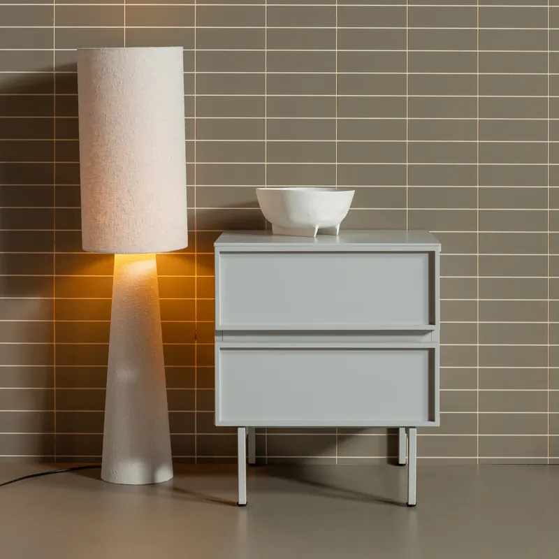 Nachtschränkchen TOURS H 51 cm mit 2 Schublade MDF Melamin beschichtet sandfarben Jetzt Bestellen