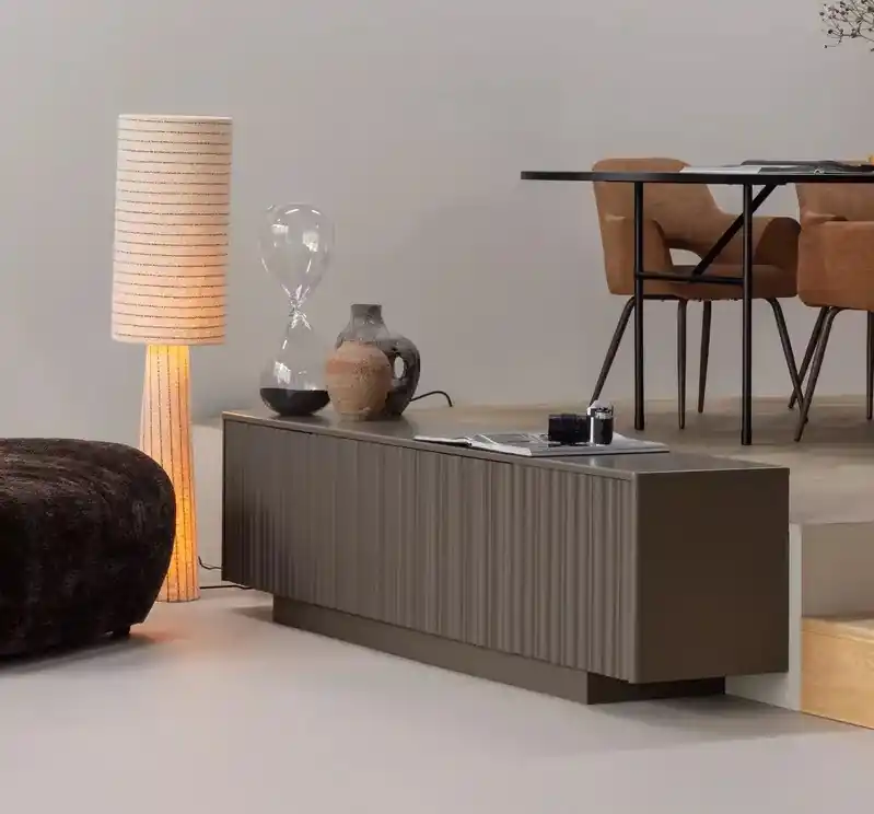 TV Möbel Lowboard NOVA 200 cm Kiefer Massivholz trüffelbraun Letzte Chance