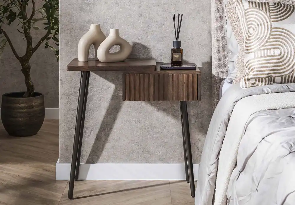 Angebot Nachttisch SOUL mit Schublade rechts Akazie braun