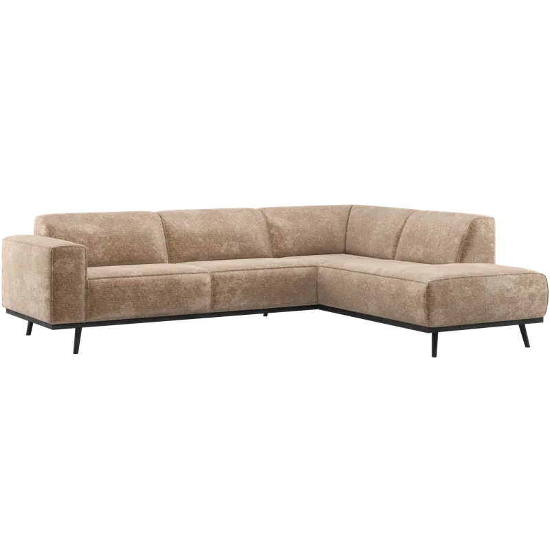 Sichere Zahlung Eckgsofa STATEMENT Samt-Chenille taupe Longchair rechts