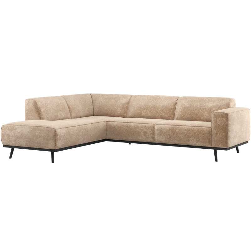 Neue Ware Eckgsofa STATEMENT Samt-Chenille Pfirsich rosa Longchair links