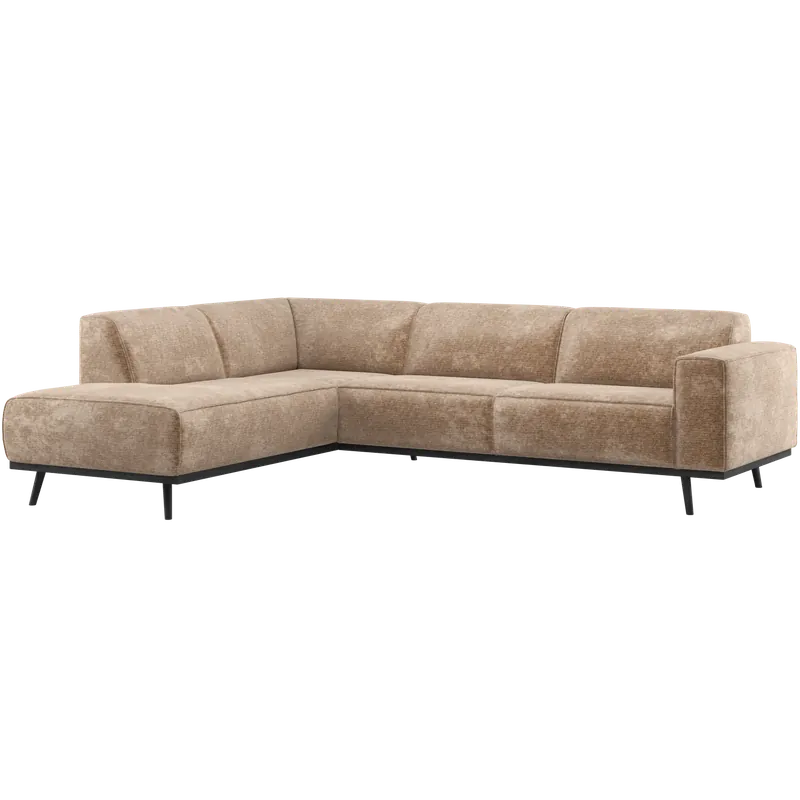 Saisonangebot Eckgsofa STATEMENT Samt-Chenille taupe Longchair links
