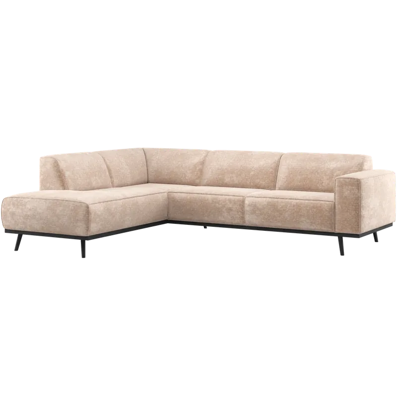 Wochenendangebot Eckgsofa STATEMENT Samt-Chenille natur Longchair links