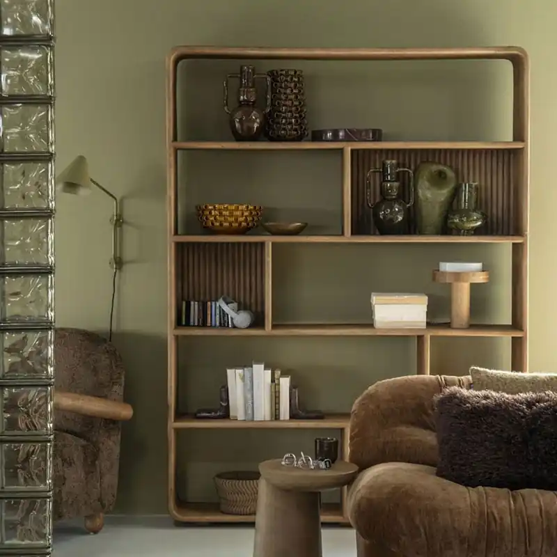 Bücherregal Regal Rigato groß H 200 cm Mango Massivholz braun Nur Für Kurze Zeit