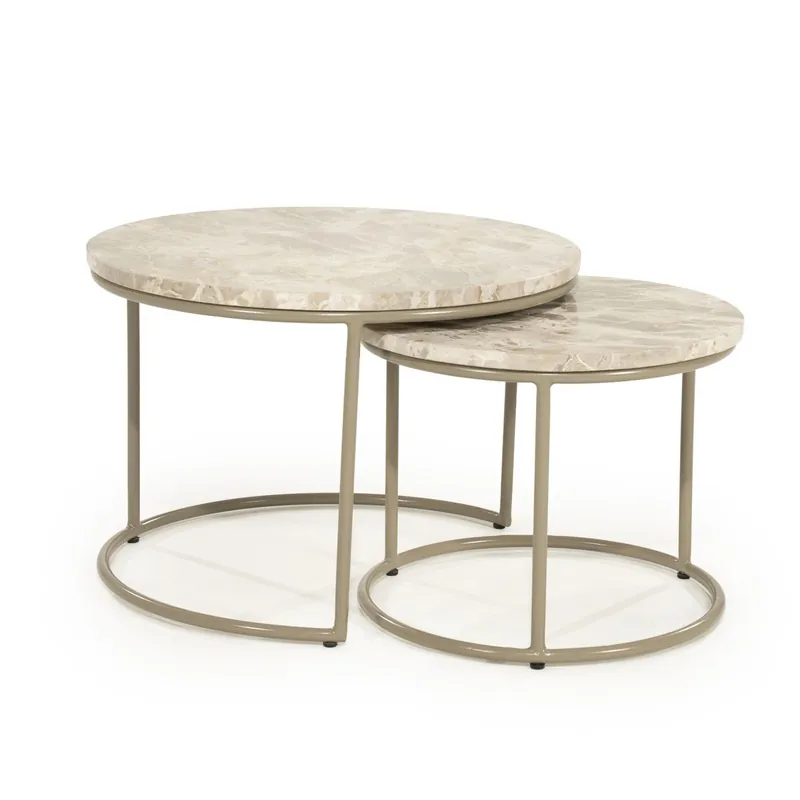 2er Set Couchtisch Alvar Marmorplatte Tischset Top-Angebot