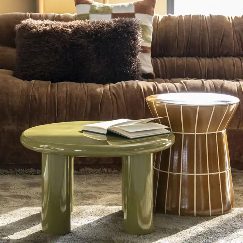 Beistelltisch Bloop Ø 80 cm MDF High Gloss grün Couchtisch Neuheit