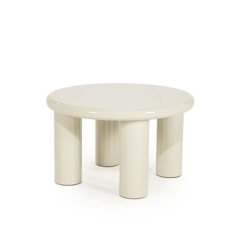 Direkt Vom Hersteller Beistelltisch Bloop Ø 60 cm MDF High Gloss beige Couchtisch