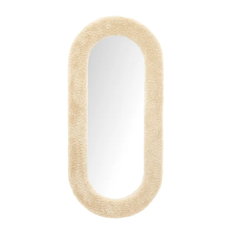 Wandspiegel Kiss oval 130 x 60 Spiegel Stoffrand beige Rabatt