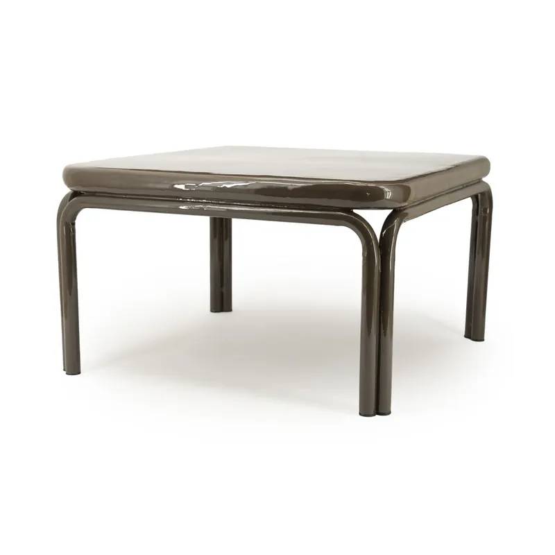 Sichere Zahlung Couchtisch Zilo 63 x 63 cm Metall dunkelbraun
