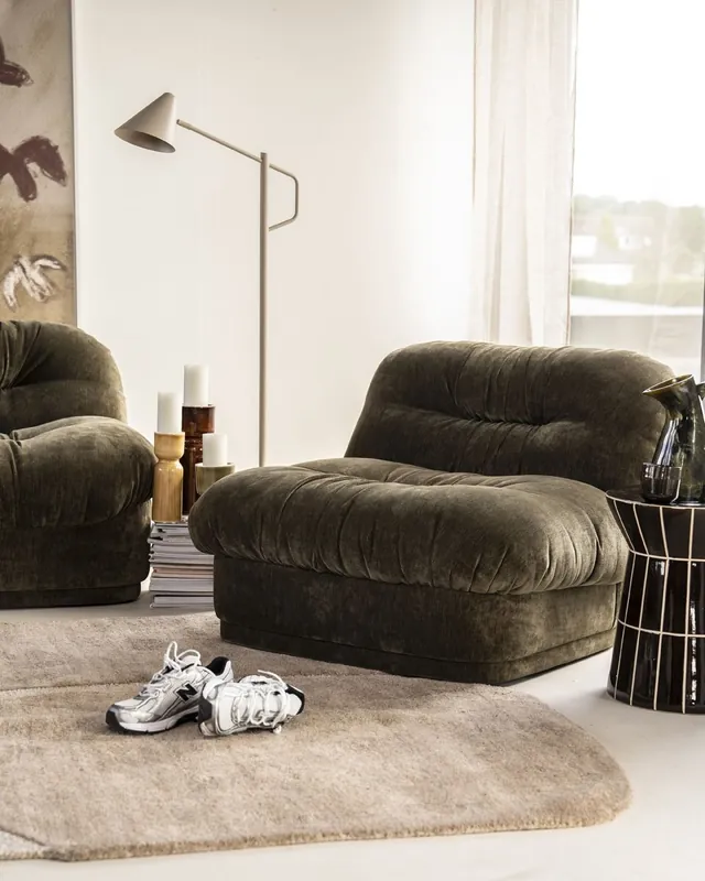 Sessel gepolstert Nook Stoff Blim grün Expressversand