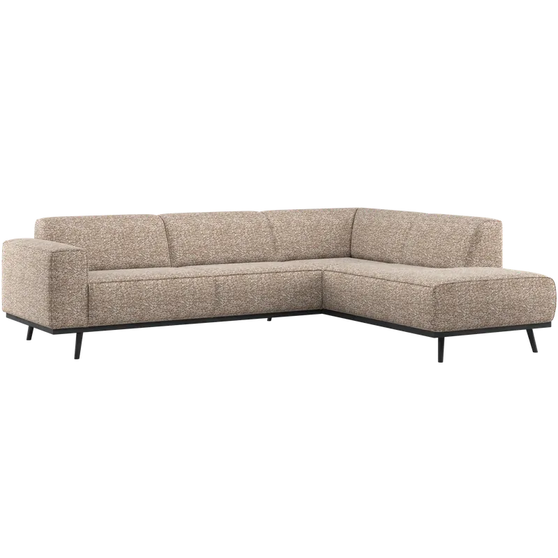 Saisonangebot Eckgsofa STATEMENT Webstoff hellbraun melange Longchair rechts