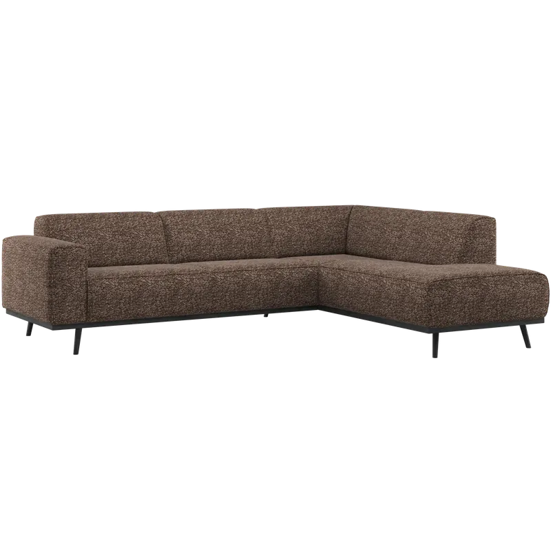 Eckgsofa STATEMENT Webstoff braun melange Longchair rechts Schneller Versand