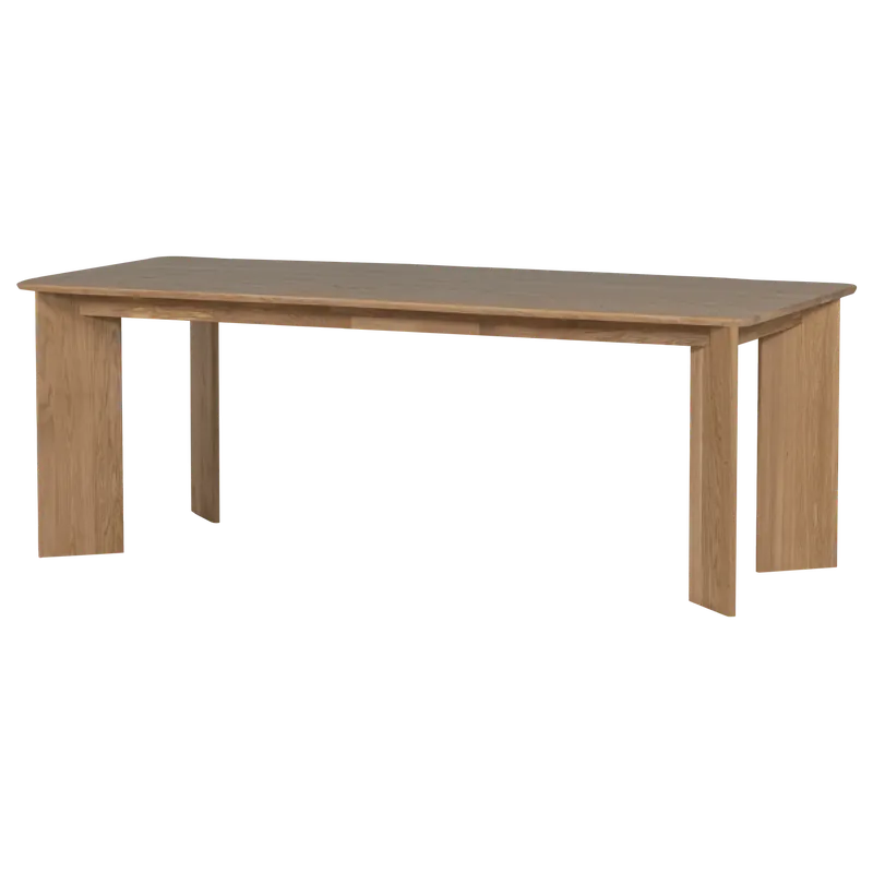 Esstisch TABLO abgerundet 219 x 99 cm Eiche Massivholz natur Sonderangebot