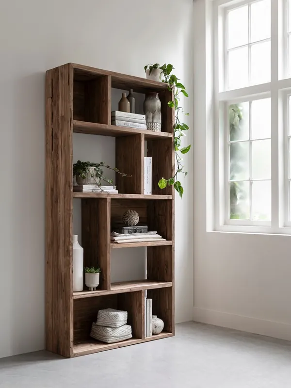 DTP Home Bücherregal Gallery H 195 cm Teakholz rustikal Regal Schrank Sichere Zahlung