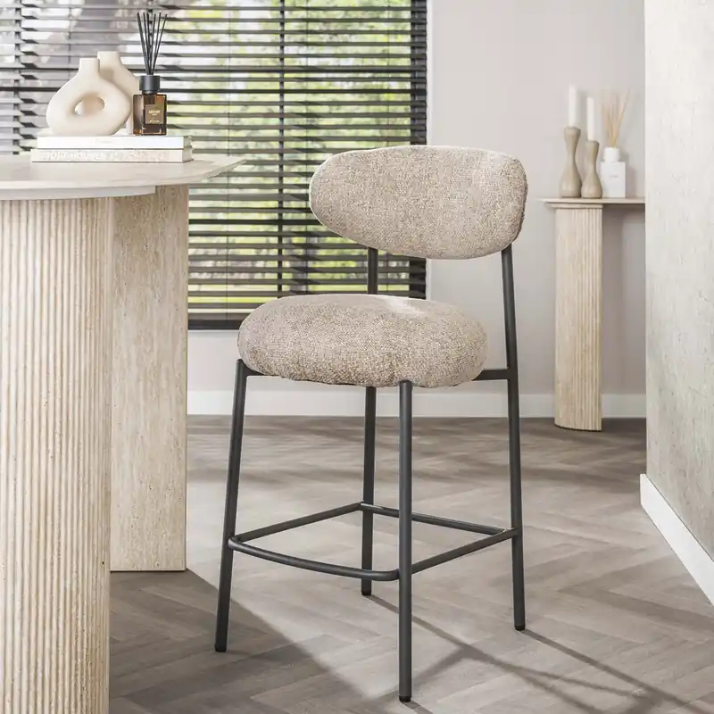 Neu 2er Set Barstuhl SAHRA SH 67 sandfarben Barhocker Hocker