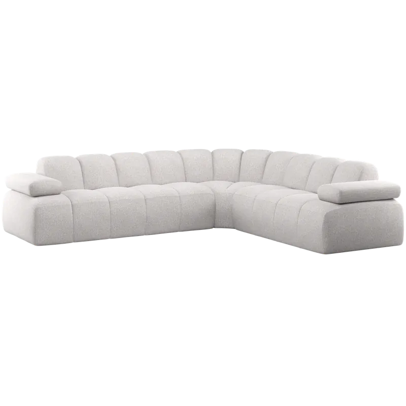Ecksofa MOJO Bouclé ecru meliert Chaiselongue rechts Neue Ware