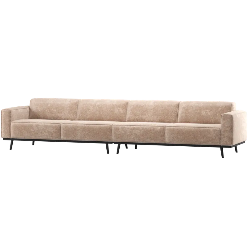 XL 4 Sitzer Sofa Statement Chenille-Samt natur Couch Preisreduziert
