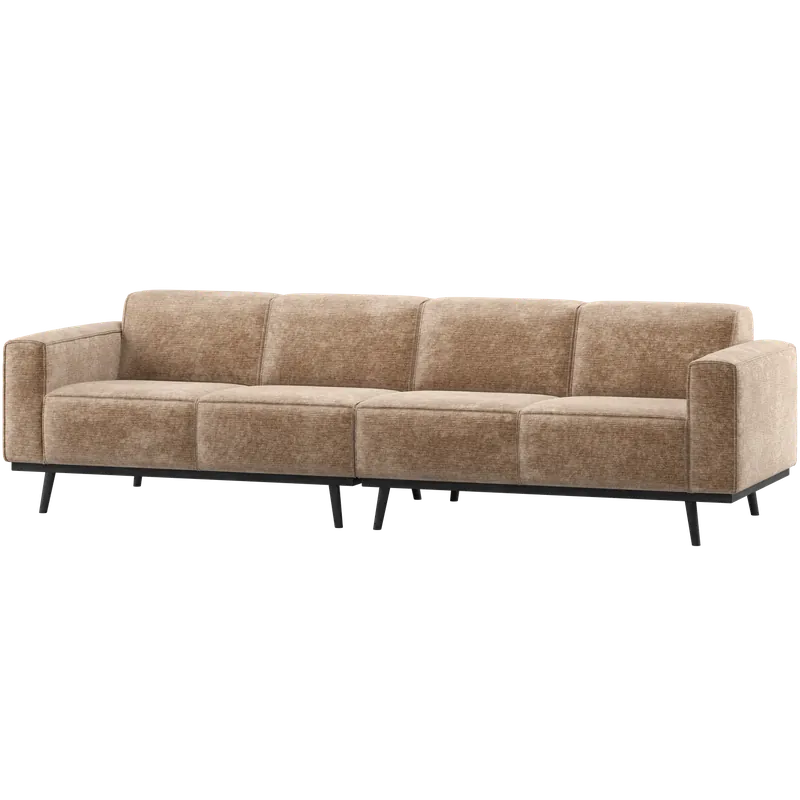 Mega-Angebot 4 Sitzer Sofa Statement 280 cm Chenille-Samt taupe Couch