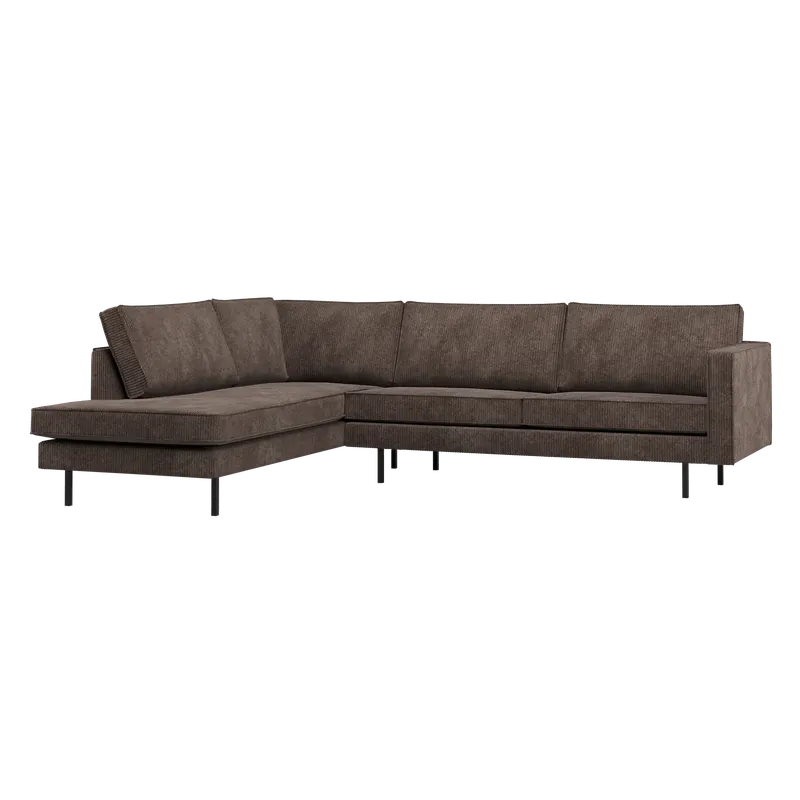 Abverkauf Ecksofa Rodeo Ripstoff braun Longchair links