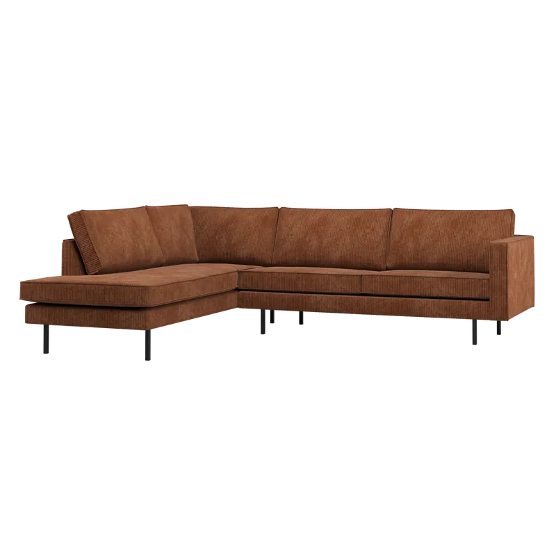 Ecksofa Rodeo Ripstoff rostbraun Longchair links Mega-Angebot