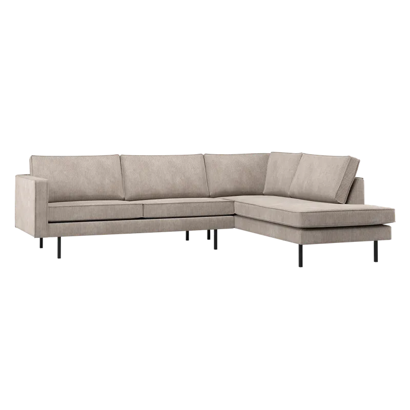 Markenprodukt Ecksofa Rodeo Ripstoff dunkelsand Longchair rechts