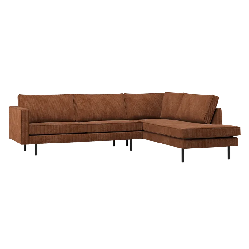 Ecksofa Rodeo Ripstoff rostbraun Longchair rechts Top-Angebot