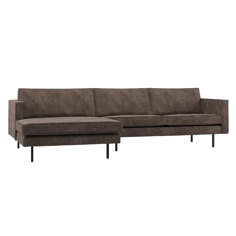 Schneller Versand Ecksofa Rodeo braun Ripstoff Recamiere links