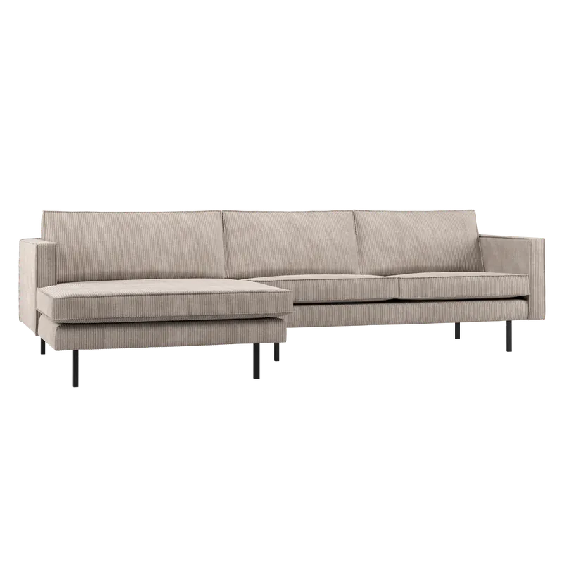 Preiswert Ecksofa Rodeo Ripstoff dunkelsand Recamiere links