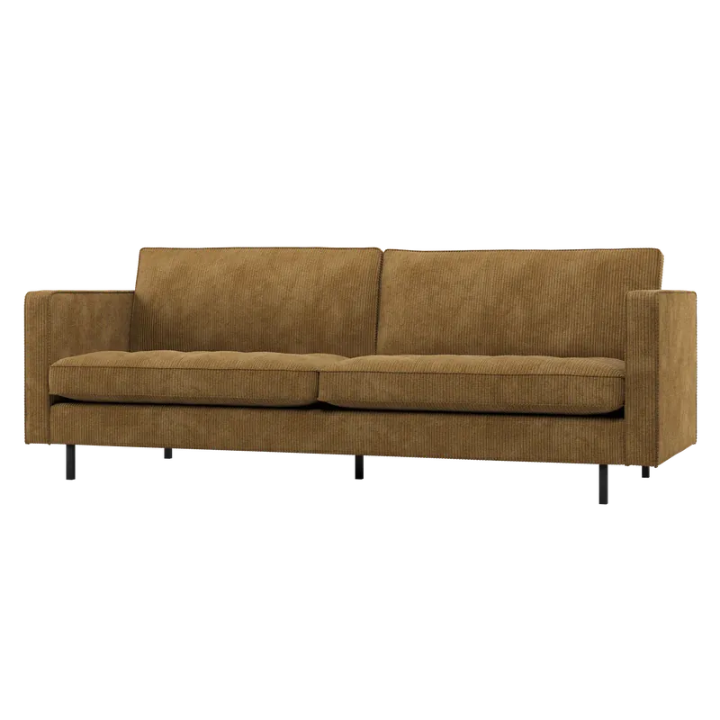 Günstig 2,5 Sitzer Sofa Rodeo Classic Ripstoff honiggelb Couch