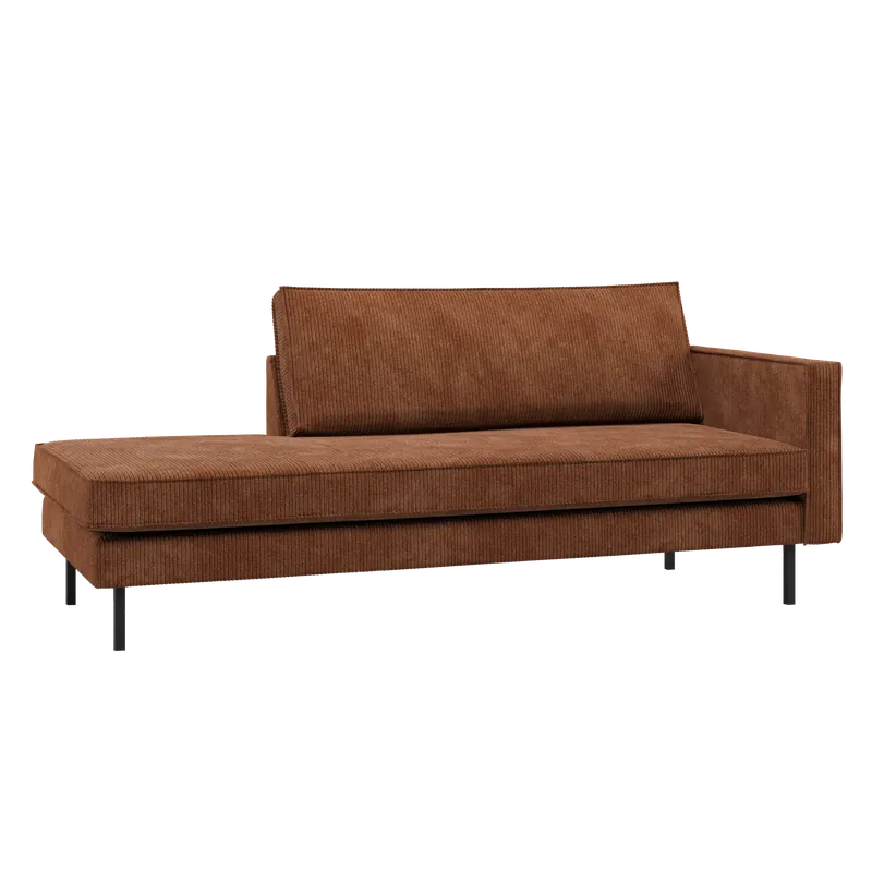 Heißes Angebot Sofa Chaiselongue RODEO Ripstoff rostbraun Recamiere rechts Tagesbett