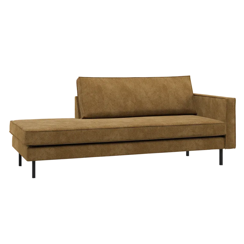 Günstig Sofa Chaiselongue RODEO Ripstoff honiggelb Recamiere rechts Tagesbett