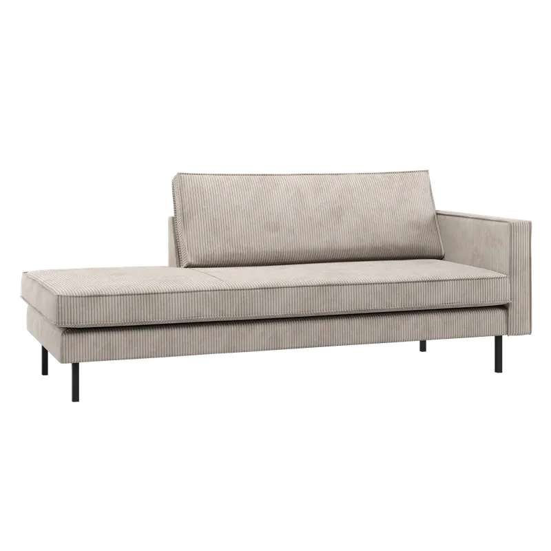 Sofa Chaiselongue RODEO Ripstoff ecru Recamiere rechts Tagesbett Angebot