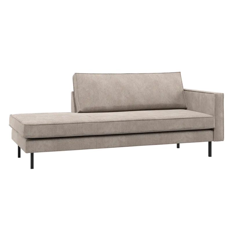 Sofa Chaiselongue RODEO Ripstoff dunkelsand Recamiere rechts Tagesbett Preis Gesenkt