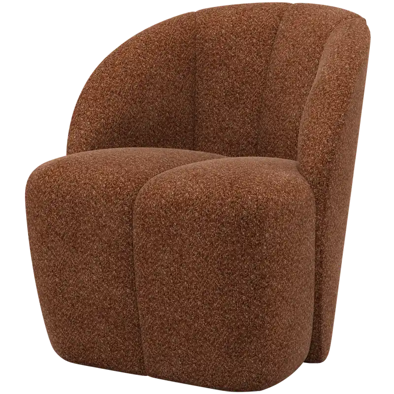 Knallerangebot Drehsessel MOJO drehbar Chenille Wolle rostbraun Sessel
