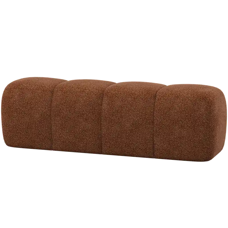 Schneller Versand Esszimmerbank Hocker MOJO 164 cm Chenille Wolle rostbraun
