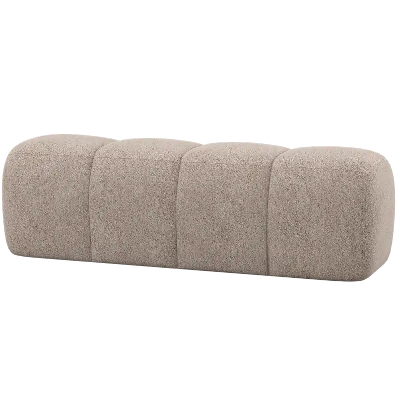 Esszimmerbank Hocker MOJO 164 cm Chenille Wolle dunkelsand Super-Preis