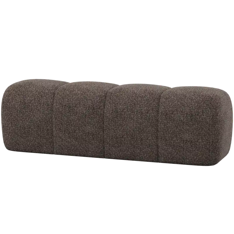 Expressversand Esszimmerbank Hocker MOJO 164 cm Chenille Wolle braun