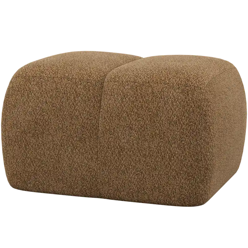 Pouf MOJO 80 x 60 cm Hocker Sitzhocker Chenille Wolle honiggelb Knallerangebot