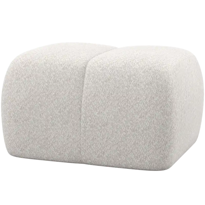Top-Preis Pouf MOJO 80 x 60 cm Hocker Sitzhocker Chenille Wolle ecru