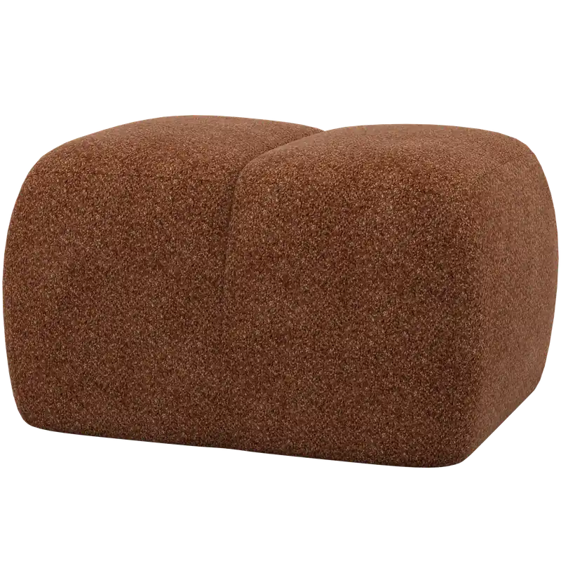 Pouf MOJO 80 x 60 cm Hocker Sitzhocker Chenille Wolle rostbraun Saisonangebot